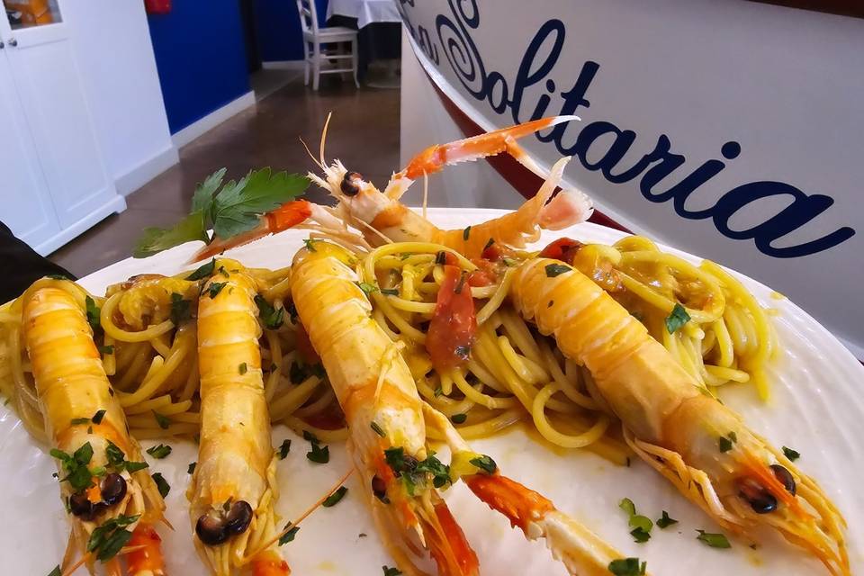 Linguine con Scampi