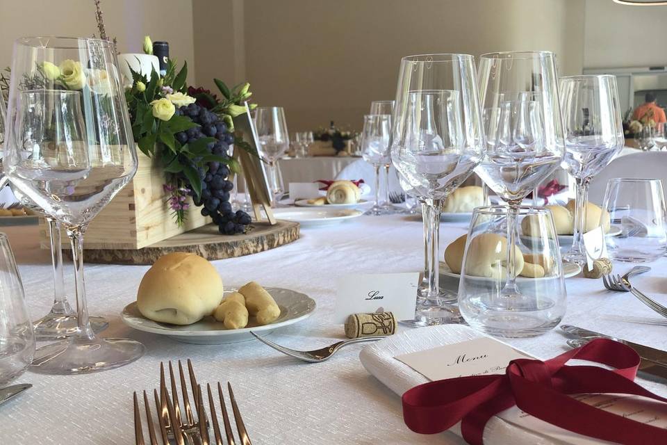 Sala da pranzo allestita