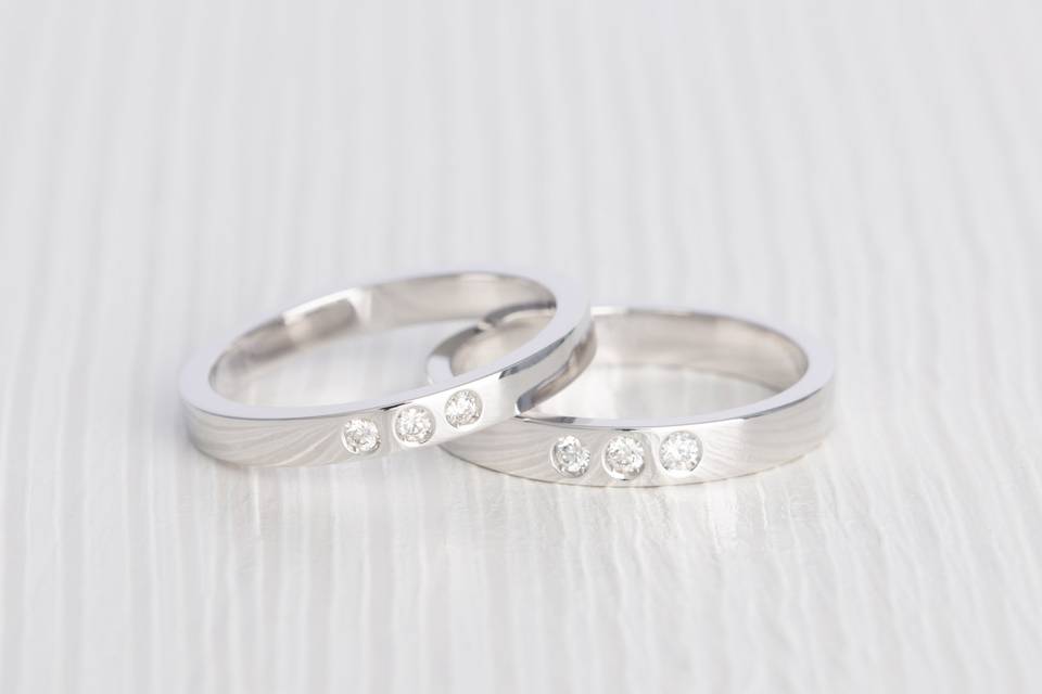 Fedi in oro bianco con diamant