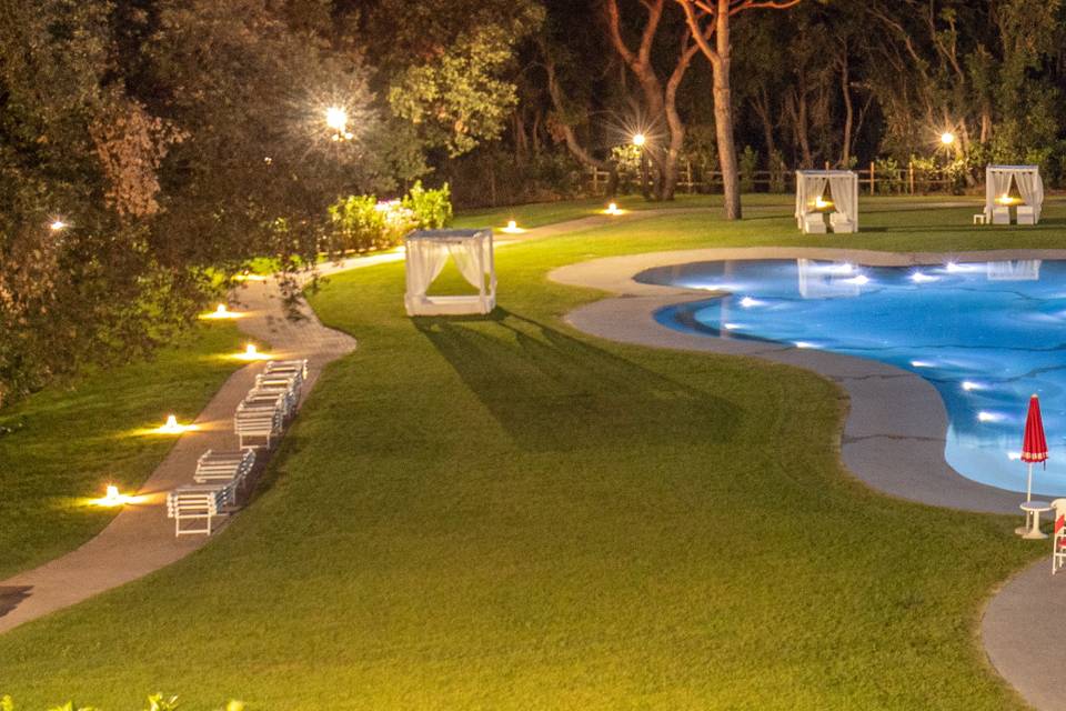 Lagoon Pool by night