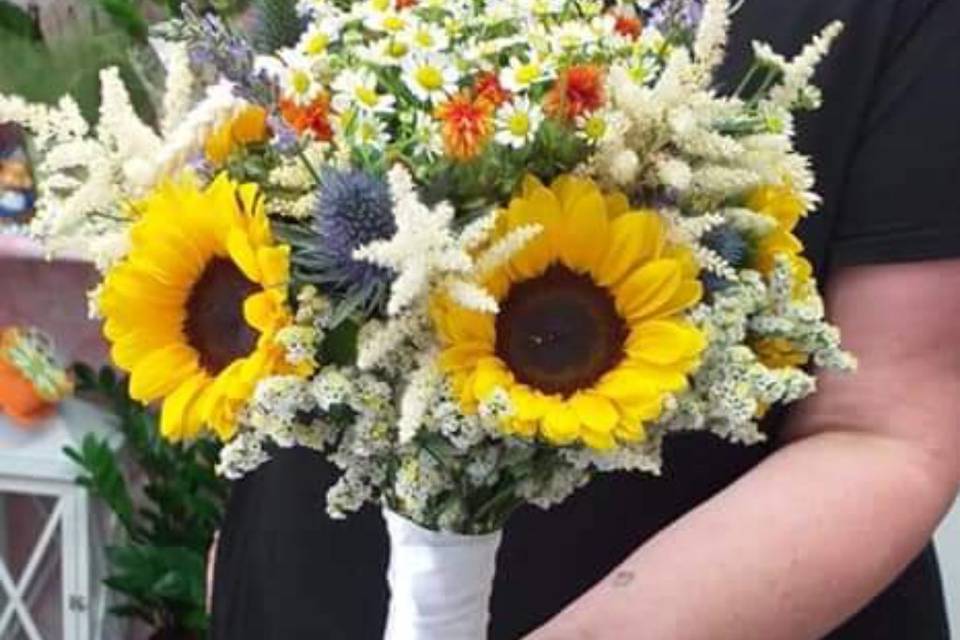 Bouquet sposa girasoli