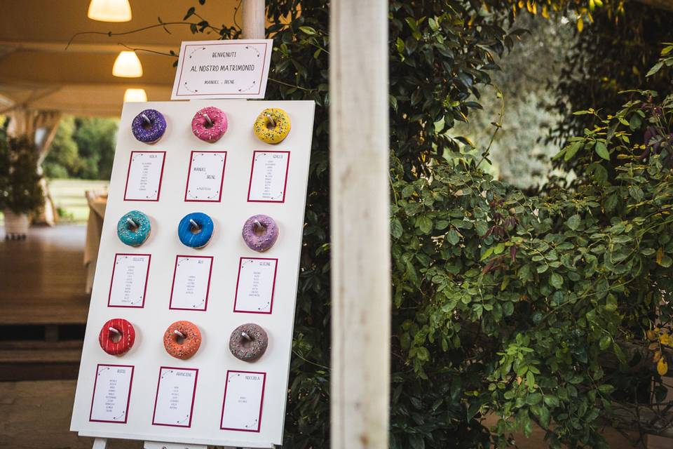 Tableau de mariage donuts