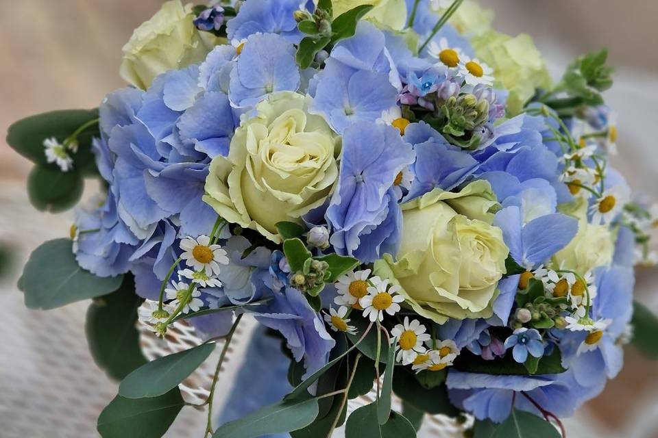 Bouquet rose e ortensie