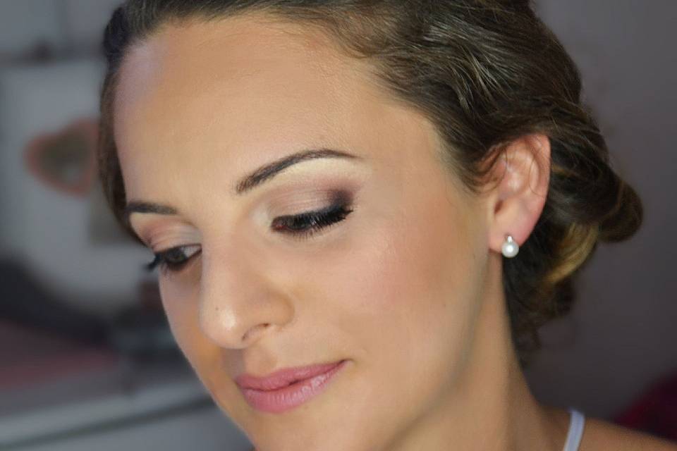 Trucco sposa in marroni rosati