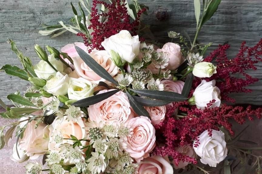 Bouquet sposa visto dall'alto