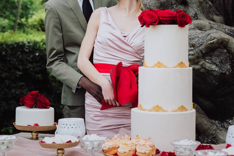 Cutting wedding cake