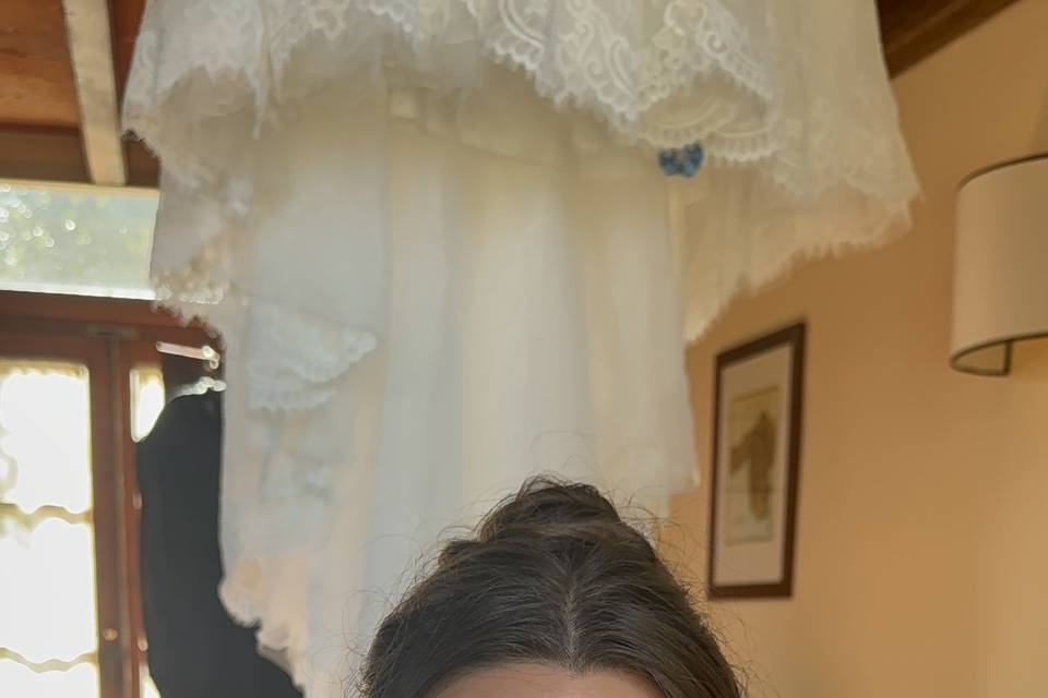 Sposa con make-up rosato