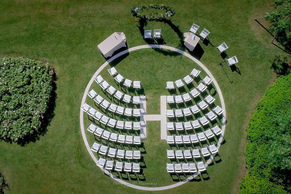 Wedding location drone