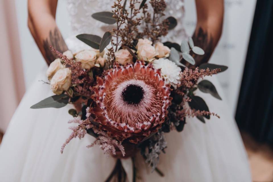 Bouquet sposa protea