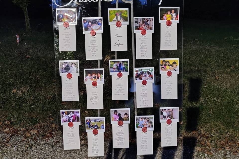 Tableau plexiglass con polaroi