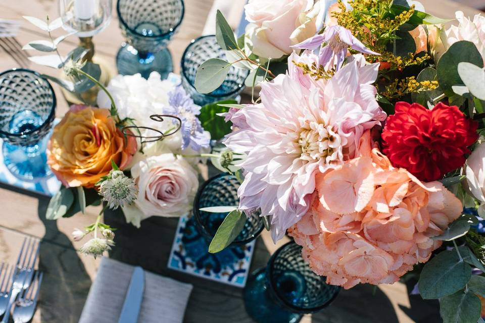 Boho wedding blue palette