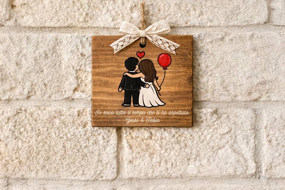 Bomboniere quadro legno