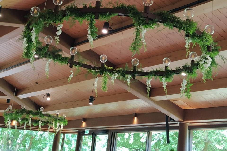 Lampadari rustici con verde