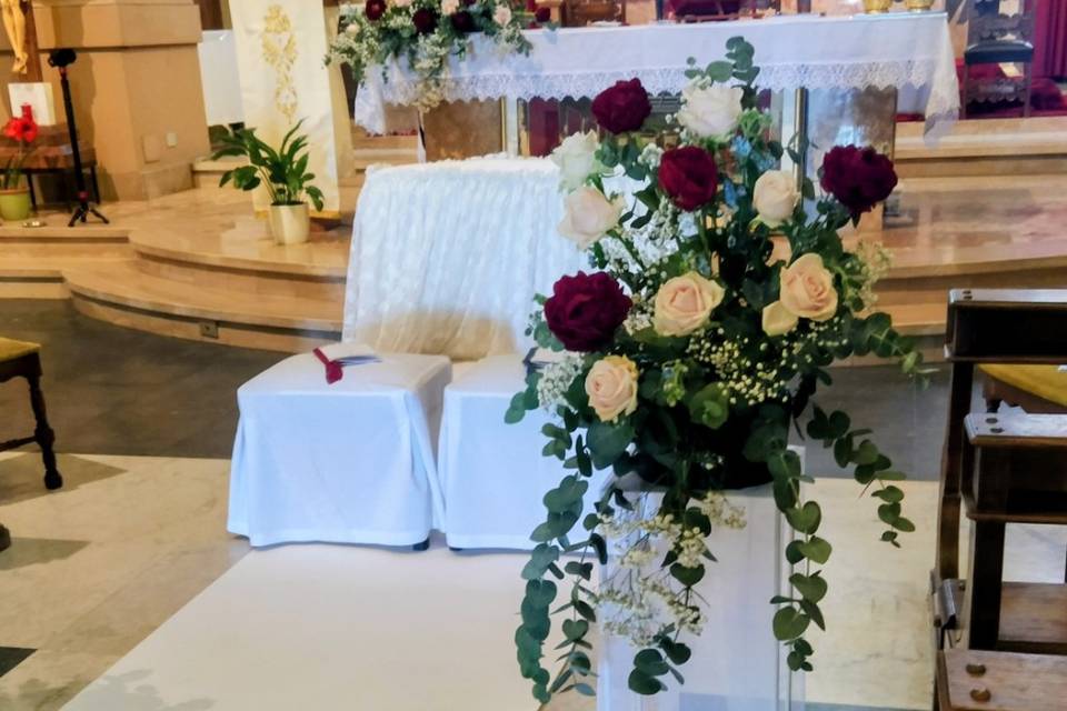 Addobbo alzata in chiesa