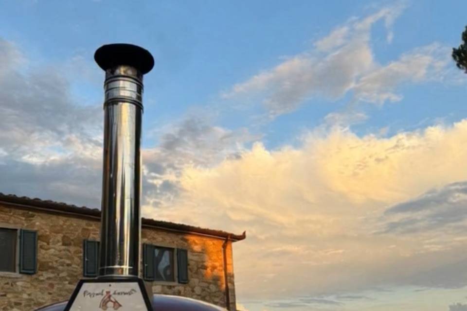 Our red wood -fired oven