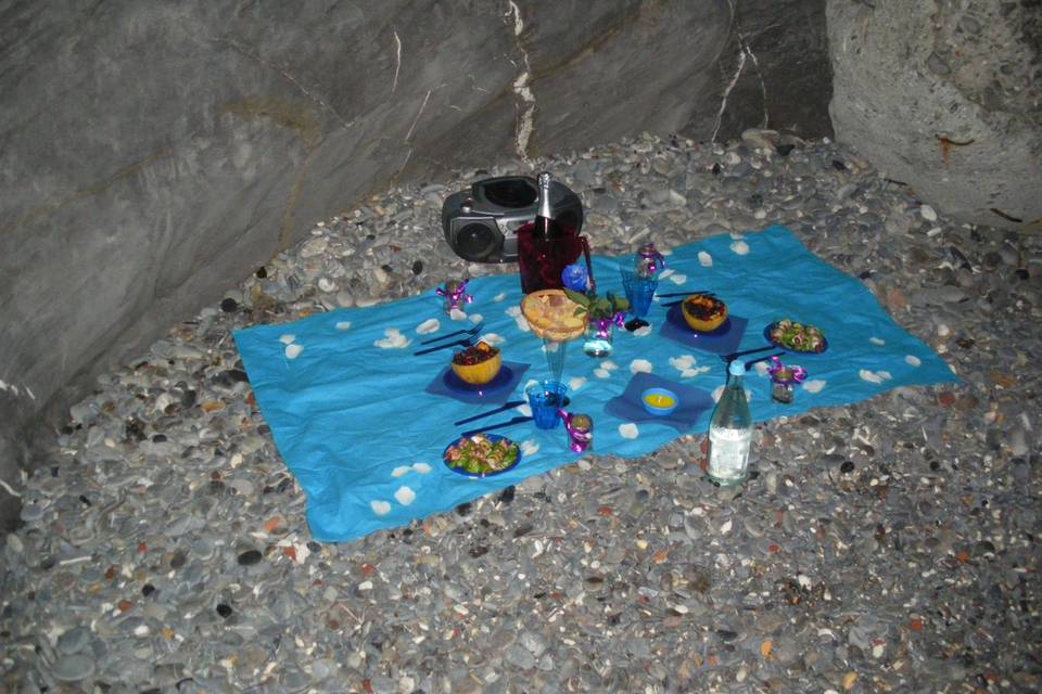 Cena romantica sulla spiaggia