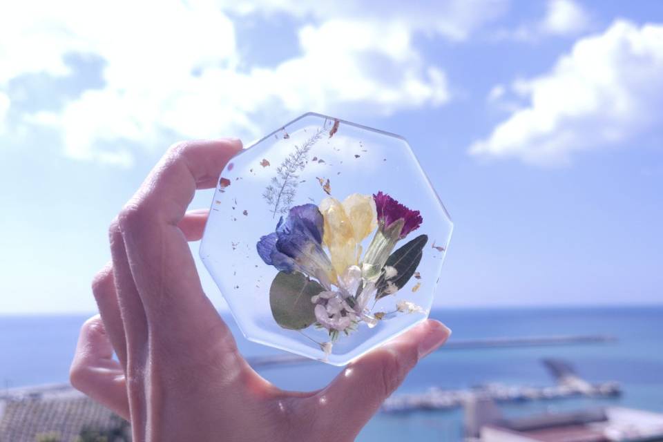 Mini esagono con fiori