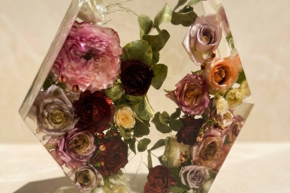 Bouquet eterno Esagono 30cm