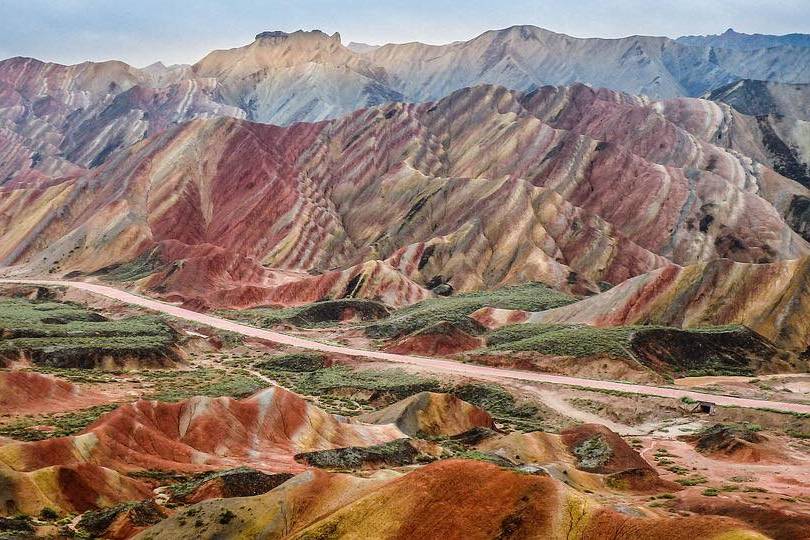 Rainbow mountains in china