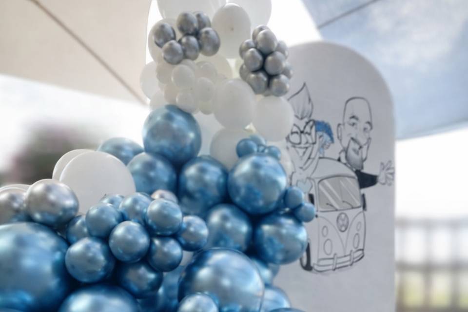 Backdrop caricatura sposi