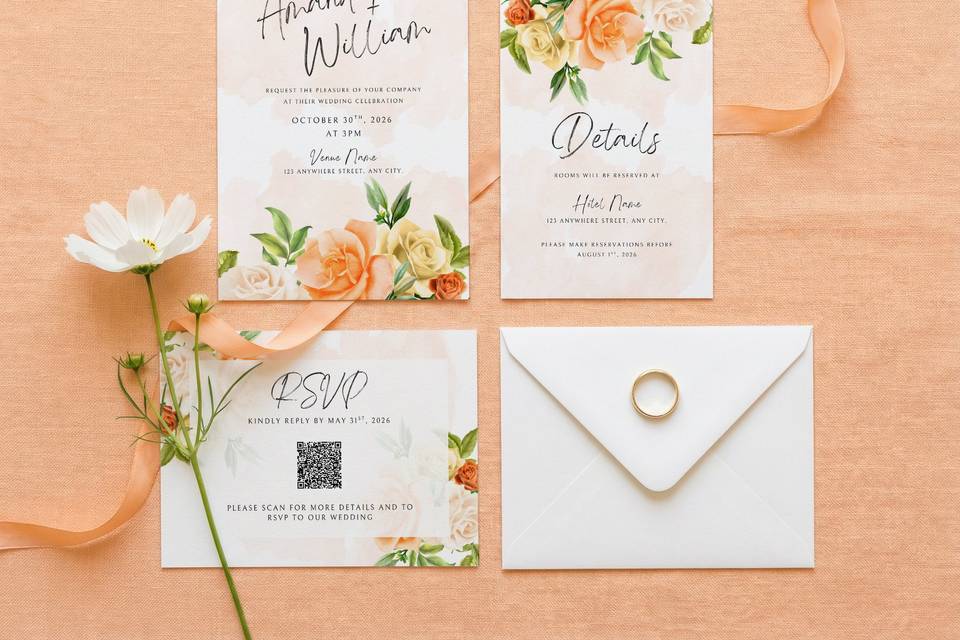 Peachy Flowers Suite