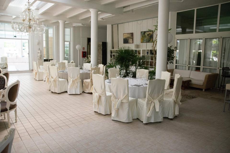 Veranda preparata per evento