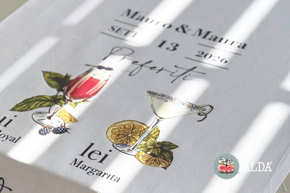 Menù bar stampa su tessuto