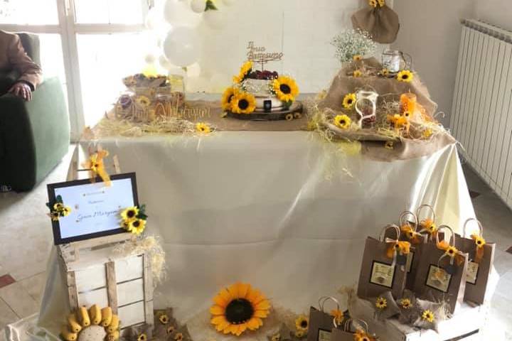 Battesimo sunflower theme