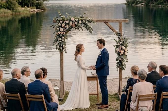 Cerimonia simbolica sul lago