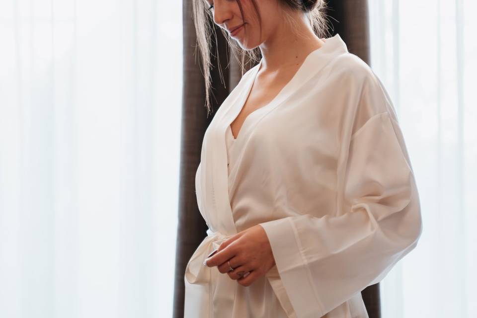 Vestaglia midi seta pura