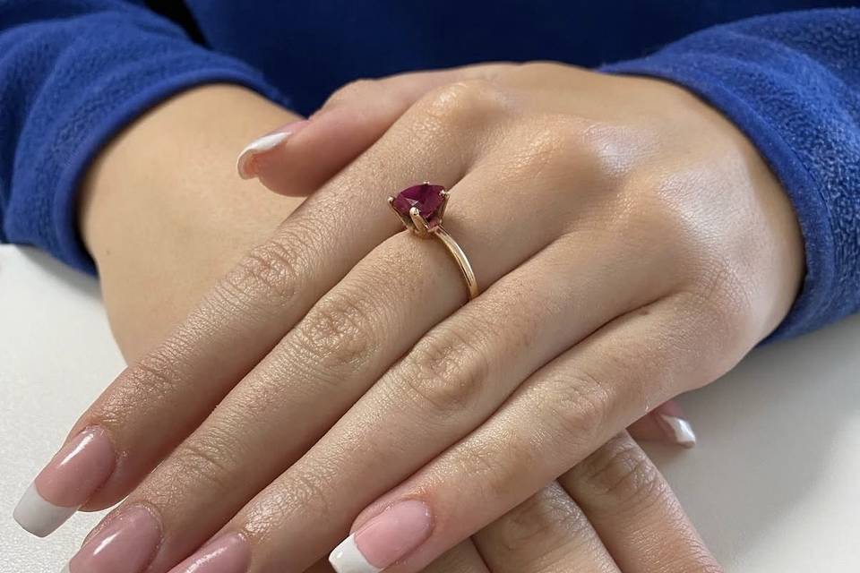 French manicure sposa