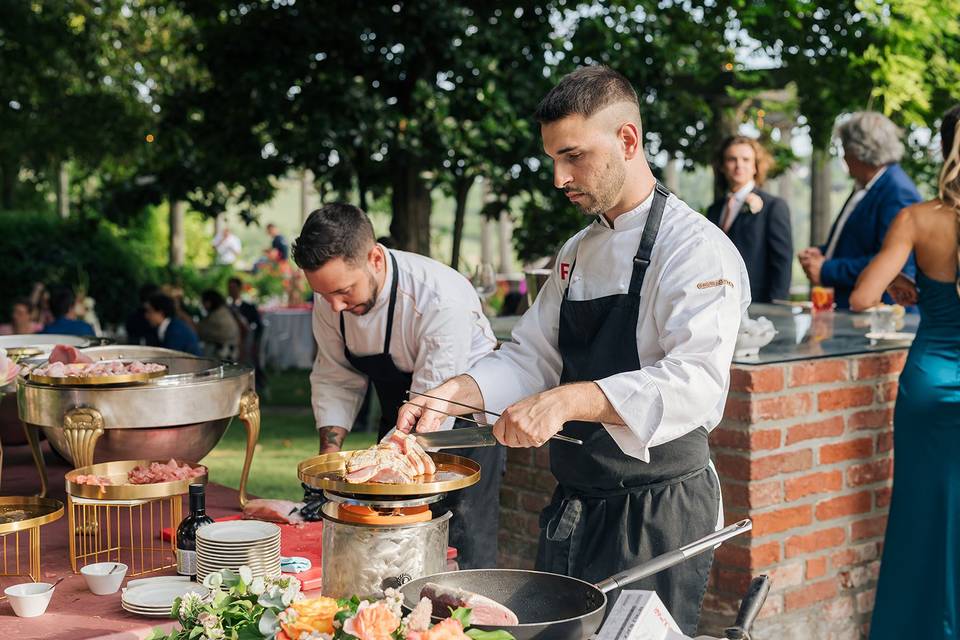 Showcooking a buffet