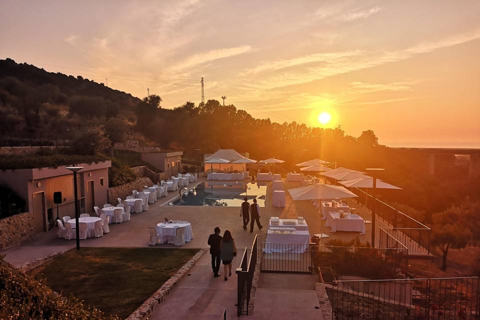 Vista piscina isole al tramont