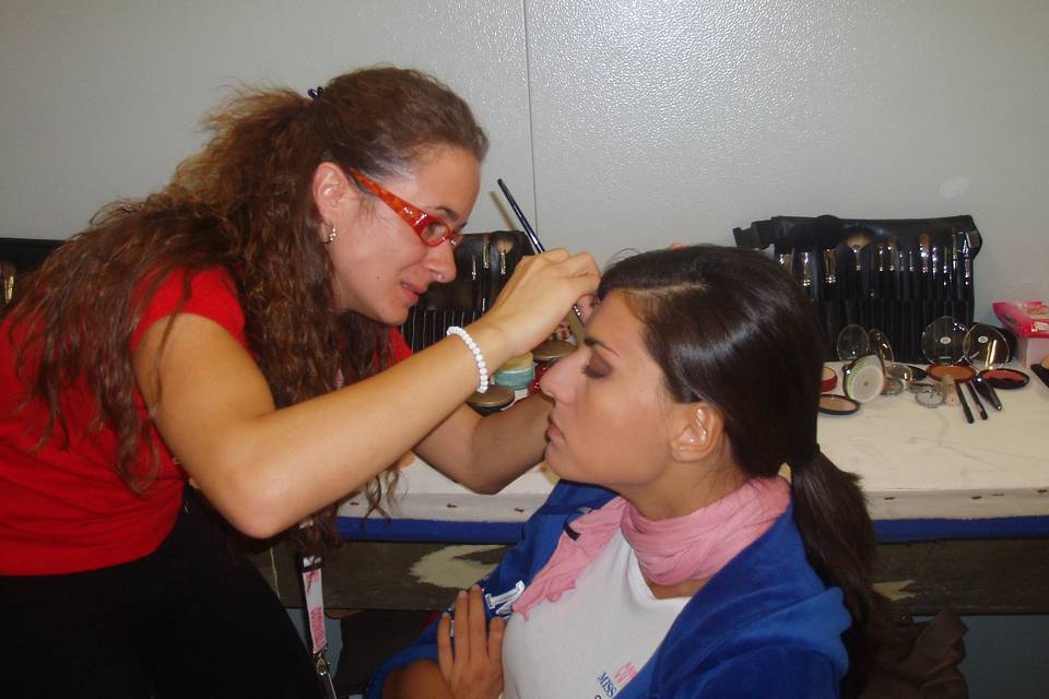 Trucco per Miss Italia