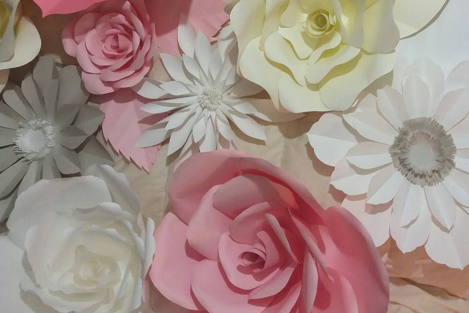 Paper flowers wall