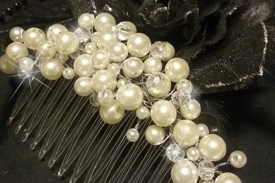 Pettinini perle e cristalli