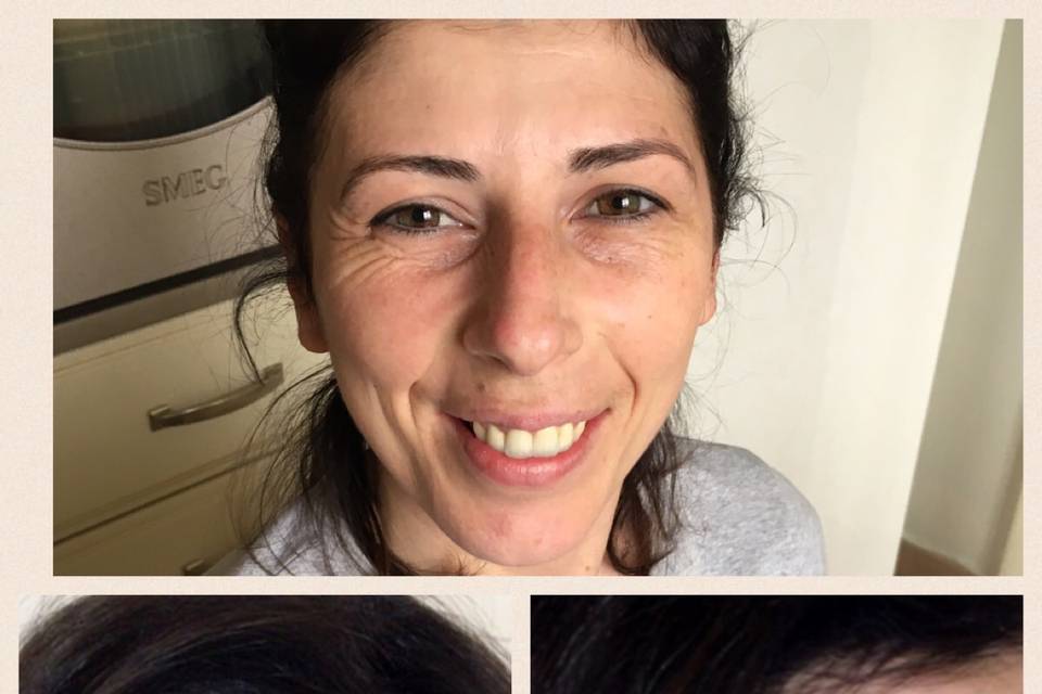 Prima e dopo makeup cerimonia