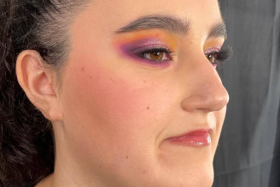 Trucco colorato glam