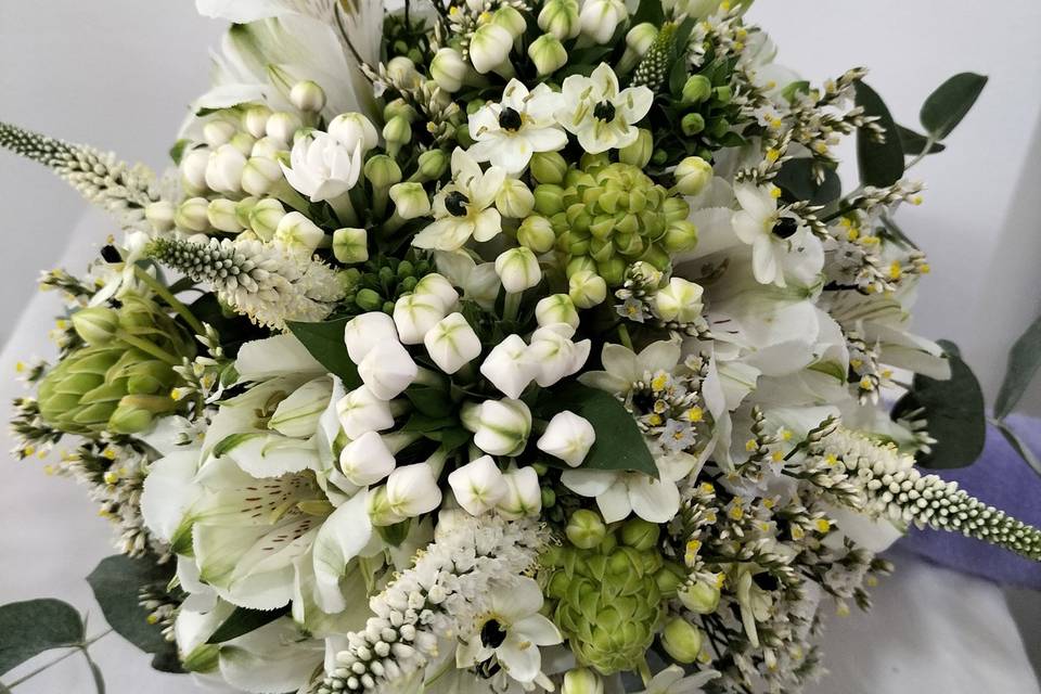 Bouquet bianco e verde