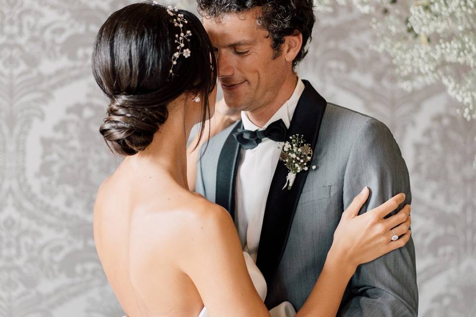 Bridal updo in Venice Italy