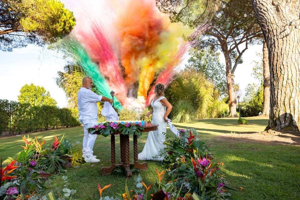 Fumogeni colorati matrimonio