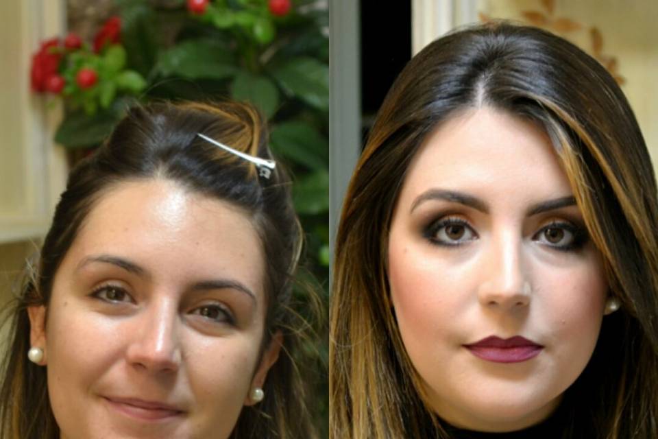 Trucco prima e dopo