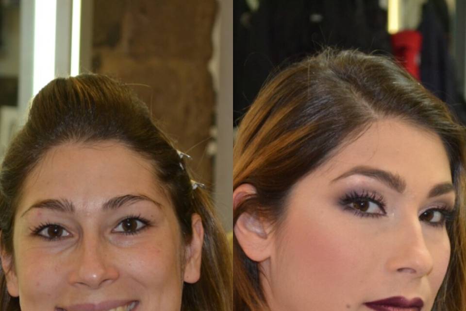 Trucco prima e dopo