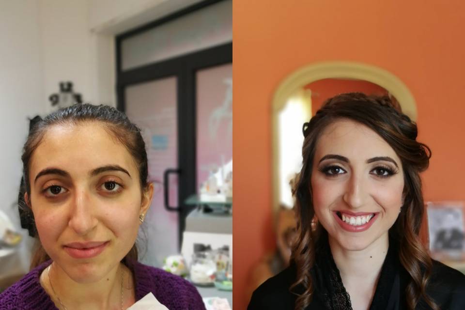 Prima e dopo trucco