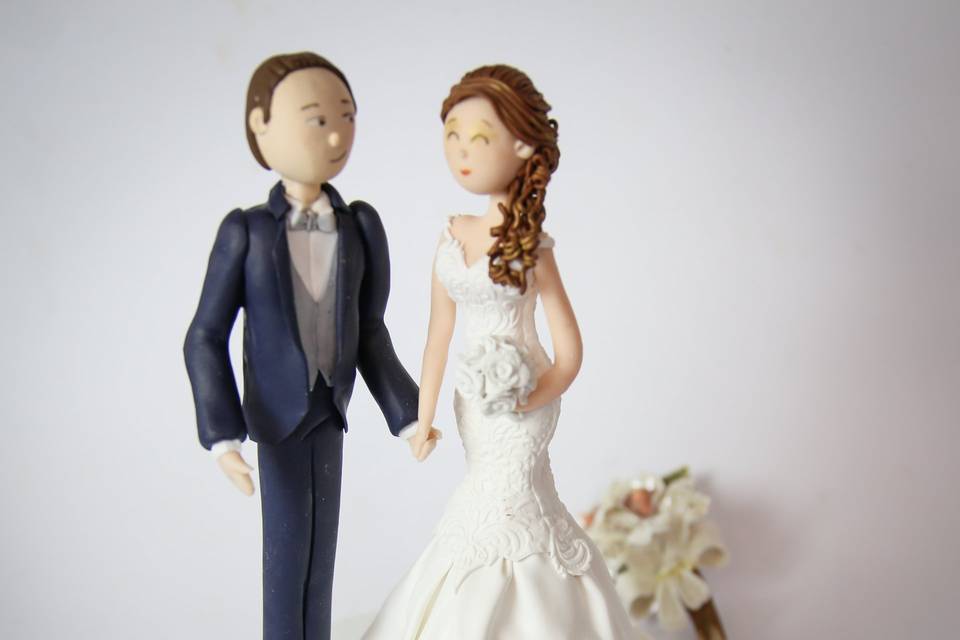 Wedding topper in fimo