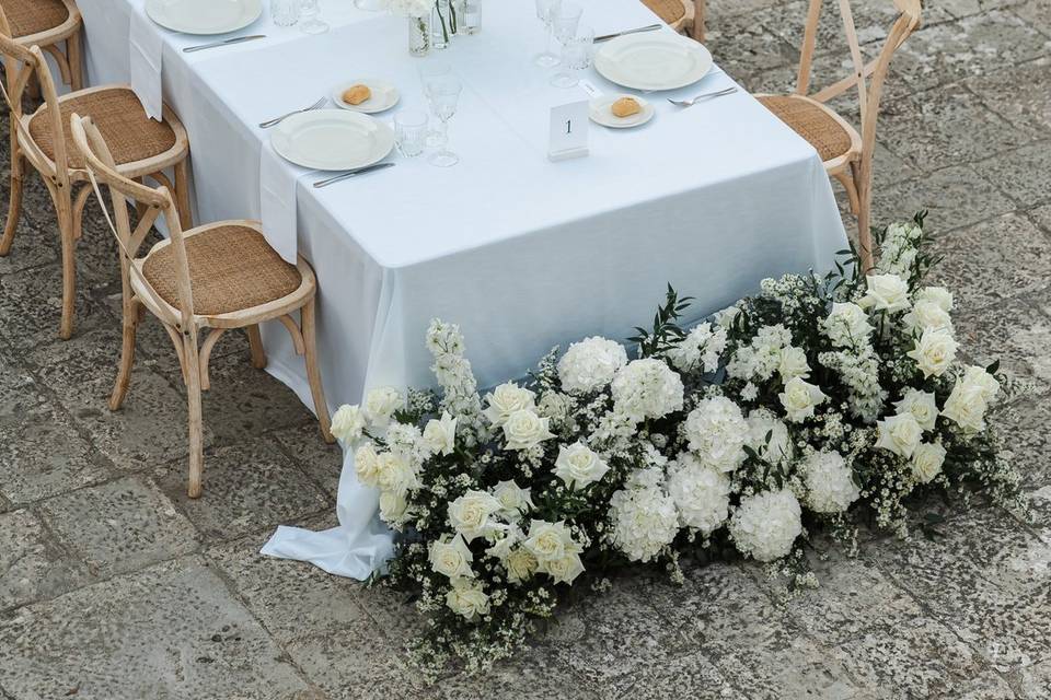 Table setting dall'alto.
