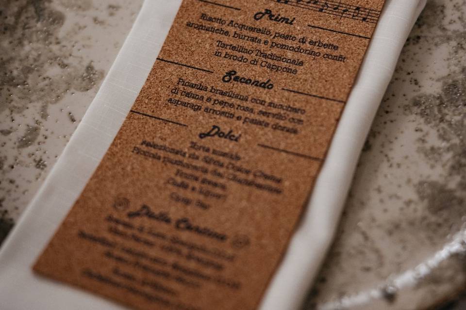 Menu in sughero