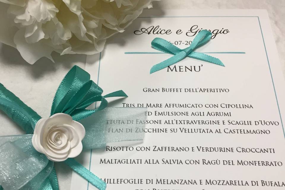 Menu realizzato in pregiata ca