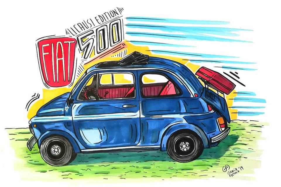 Caricatura Auto Sposi