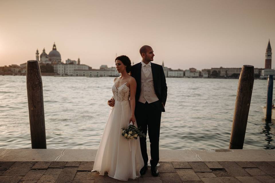Coppia sposi matrimonio venezi